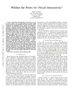 Whither the Priors for (Vocal) Interactivity?