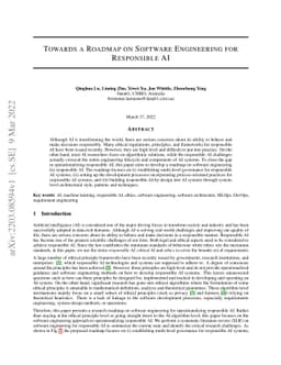 Towards a Roadmap on Software Engineering for Responsible AI