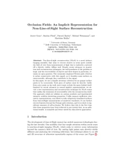 Occlusion Fields: An Implicit Representation for Non-Line-of-Sight
  Surface Reconstruction