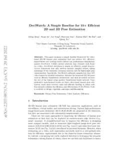 DeciWatch: A Simple Baseline for 10x Efficient 2D and 3D Pose Estimation