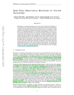 Zero Pixel Directional Boundary by Vector Transform