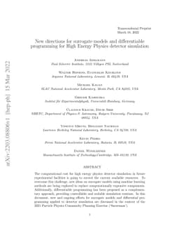 New directions for surrogate models and differentiable programming for
  High Energy Physics detector simulation