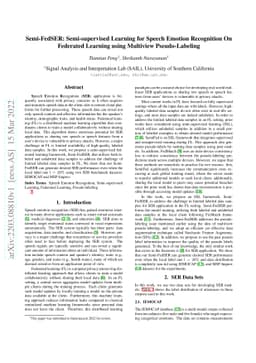 Semi-FedSER: Semi-supervised Learning for Speech Emotion Recognition On
  Federated Learning using Multiview Pseudo-Labeling