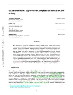 SC2 Benchmark: Supervised Compression for Split Computing