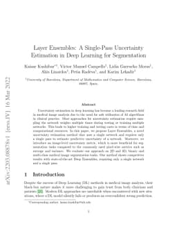 Layer Ensembles: A Single-Pass Uncertainty Estimation in Deep Learning
  for Segmentation