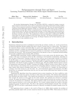 Backpropagation through Time and Space: Learning Numerical Methods with
  Multi-Agent Reinforcement Learning