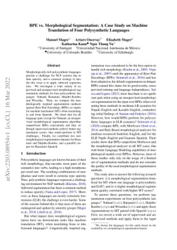 BPE vs. Morphological Segmentation: A Case Study on Machine Translation
  of Four Polysynthetic Languages