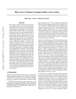 Risk-Averse No-Regret Learning in Online Convex Games