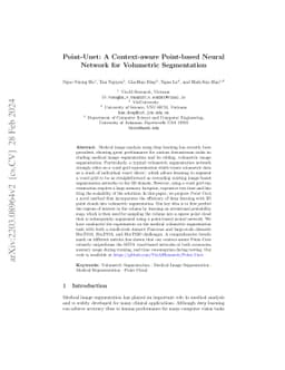 Point-Unet: A Context-aware Point-based Neural Network for Volumetric
  Segmentation
