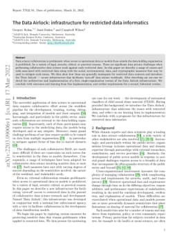The Data Airlock: infrastructure for restricted data informatics