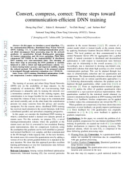 Convert, compress, correct: Three steps toward communication-efficient
  DNN training