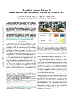 Hierarchical Intention Tracking for Robust Human-Robot Collaboration in
  Industrial Assembly Tasks