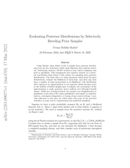 Evaluating Posterior Distributions by Selectively Breeding Prior Samples