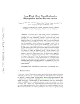 Deep Point Cloud Simplification for High-quality Surface Reconstruction