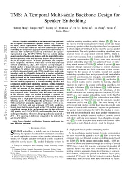 TMS: A Temporal Multi-scale Backbone Design for Speaker Embedding
