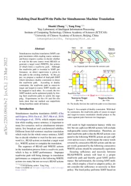 Modeling Dual Read/Write Paths for Simultaneous Machine Translation