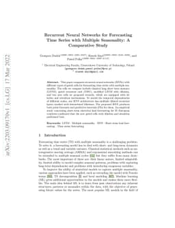 Recurrent Neural Networks for Forecasting Time Series with Multiple
  Seasonality: A Comparative Study
