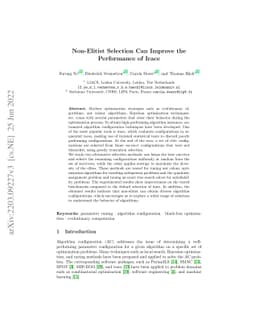 Non-Elitist Selection Can Improve the Performance of Irace