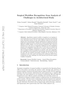Surgical Workflow Recognition: from Analysis of Challenges to
  Architectural Study