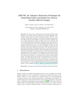 ART-SS: An Adaptive Rejection Technique for Semi-Supervised restoration
  for adverse weather-affected images