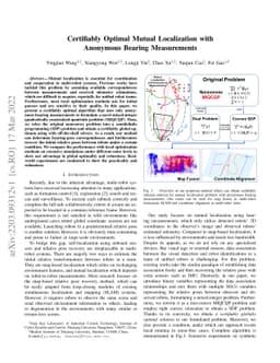 Certifiably Optimal Mutual Localization with Anonymous Bearing
  Measurements