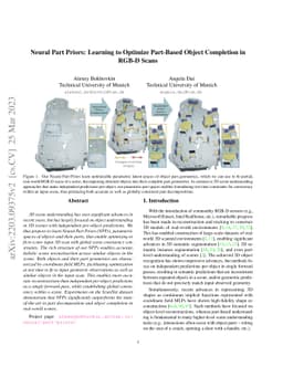Neural Part Priors: Learning to Optimize Part-Based Object Completion in
  RGB-D Scans