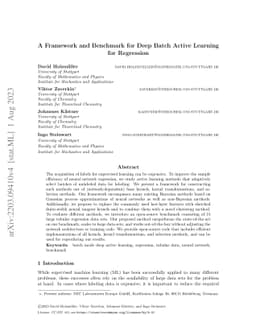 A Framework and Benchmark for Deep Batch Active Learning for Regression