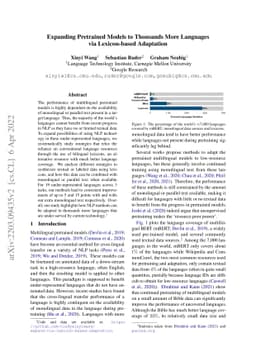 Expanding Pretrained Models to Thousands More Languages via
  Lexicon-based Adaptation