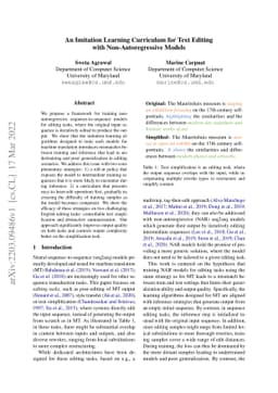 An Imitation Learning Curriculum for Text Editing with
  Non-Autoregressive Models