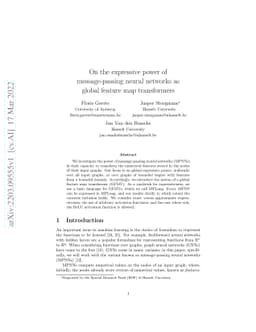 On the expressive power of message-passing neural networks as global
  feature map transformers
