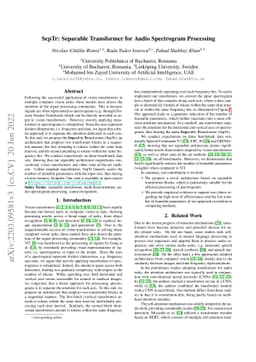 SepTr: Separable Transformer for Audio Spectrogram Processing
