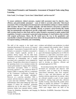 Video-based Formative and Summative Assessment of Surgical Tasks using
  Deep Learning
