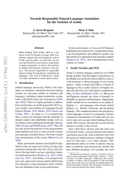 Towards Responsible Natural Language Annotation for the Varieties of
  Arabic