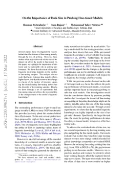 On the Importance of Data Size in Probing Fine-tuned Models