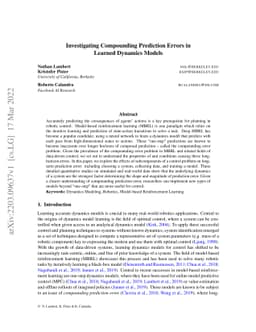 Investigating Compounding Prediction Errors in Learned Dynamics Models