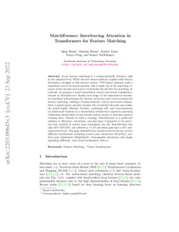 MatchFormer: Interleaving Attention in Transformers for Feature Matching