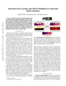 Semi-Supervised Learning with Mutual Distillation for Monocular Depth
  Estimation