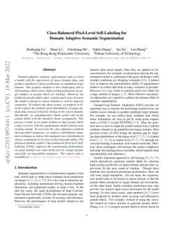 Class-Balanced Pixel-Level Self-Labeling for Domain Adaptive Semantic
  Segmentation