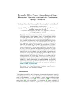 Beyond a Video Frame Interpolator: A Space Decoupled Learning Approach
  to Continuous Image Transition