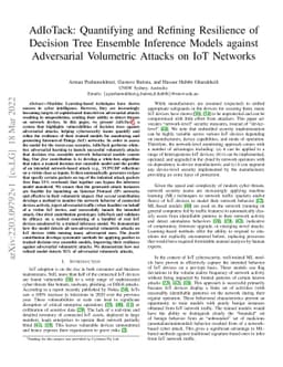 AdIoTack: Quantifying and Refining Resilience of Decision Tree Ensemble
  Inference Models against Adversarial Volumetric Attacks on IoT Networks