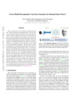 Cross-Modal Perceptionist: Can Face Geometry be Gleaned from Voices?
