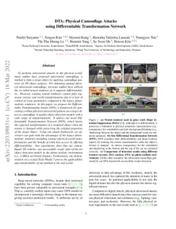 DTA: Physical Camouflage Attacks using Differentiable Transformation
  Network