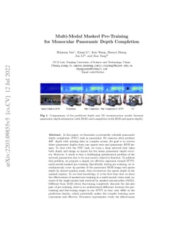 Multi-Modal Masked Pre-Training for Monocular Panoramic Depth Completion