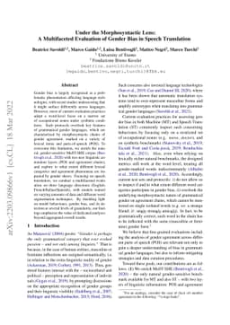 Under the Morphosyntactic Lens: A Multifaceted Evaluation of Gender Bias
  in Speech Translation