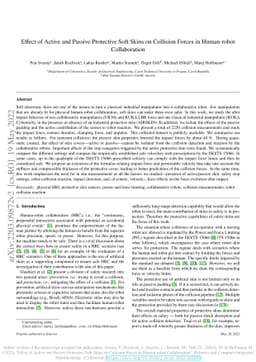 Effect of Active and Passive Protective Soft Skins on Collision Forces
  in Human-robot Collaboration