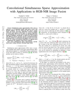 Convolutional Simultaneous Sparse Approximation with Applications to
  RGB-NIR Image Fusion