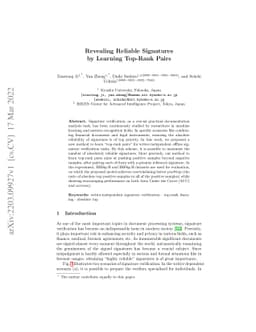 Revealing Reliable Signatures by Learning Top-Rank Pairs