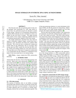Image Storage on Synthetic DNA Using Autoencoders