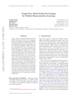 Graph-Text Multi-Modal Pre-training for Medical Representation Learning