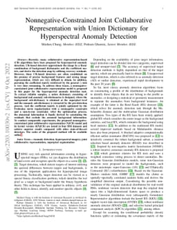 Nonnegative-Constrained Joint Collaborative Representation with Union
  Dictionary for Hyperspectral Anomaly Detection